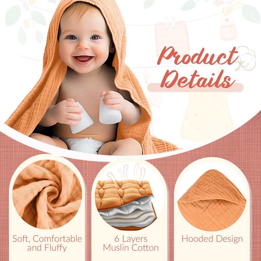 VitalCozy bath-time hooded towel demonstrates easy use and cozy wrap after bath.