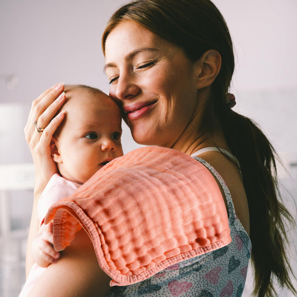 VitalCozy bath-time towel set shown as multipurpose baby care tool