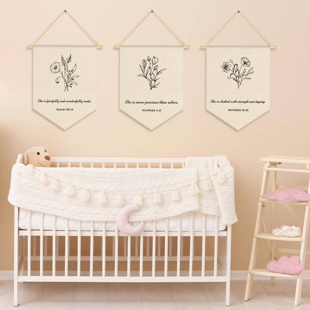 VitalCozy three-piece Bible verse flags gift pack offers a thoughtful present for birthdays or holidays.