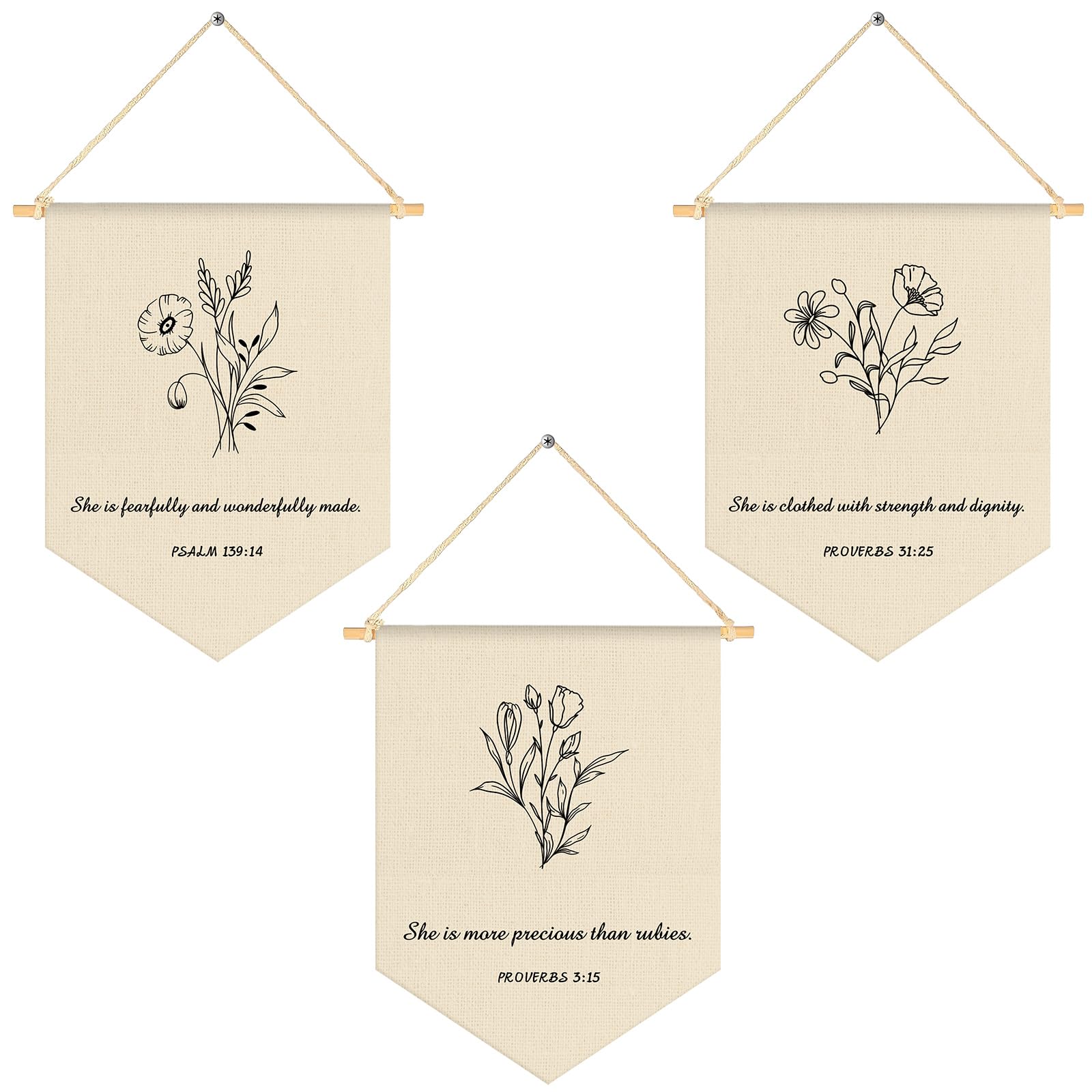VitalCozy Bible verse canvas flag in nursery adds warm, faith-filled decor for cozy mornings.