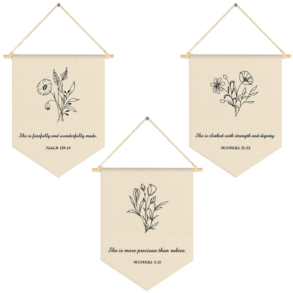 VitalCozy Bible verse canvas flag in nursery adds warm, faith-filled decor for cozy mornings.