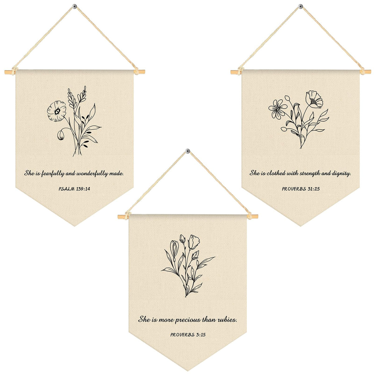 VitalCozy Bible verse canvas flag in nursery adds warm, faith-filled decor for cozy mornings.