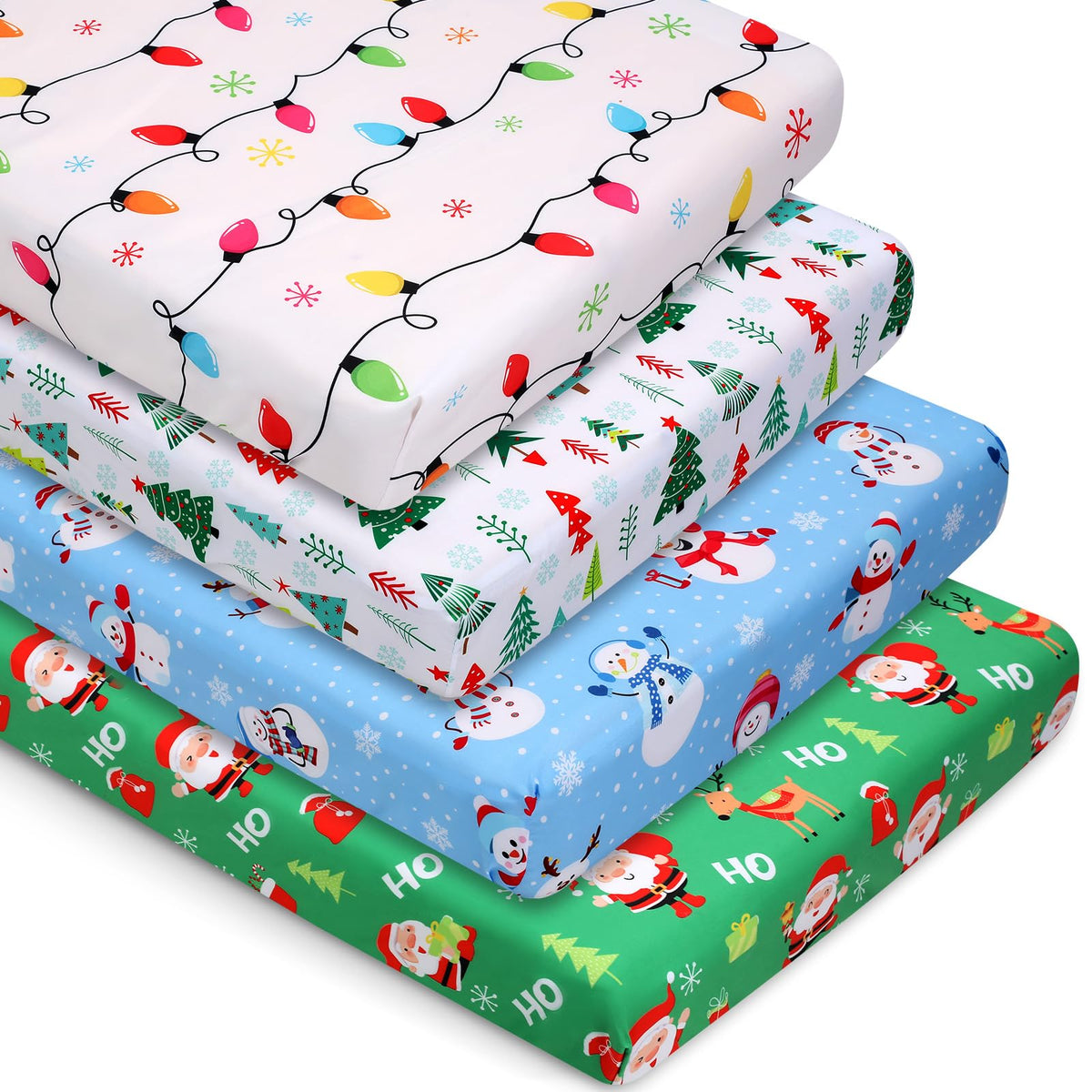 VitalCozy Santa Claus crib sheet with festive design adds cheerful nursery decor