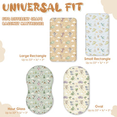 VitalCozy dragon bassinet sheet packshot 4pack emphasizes convenient replacement options