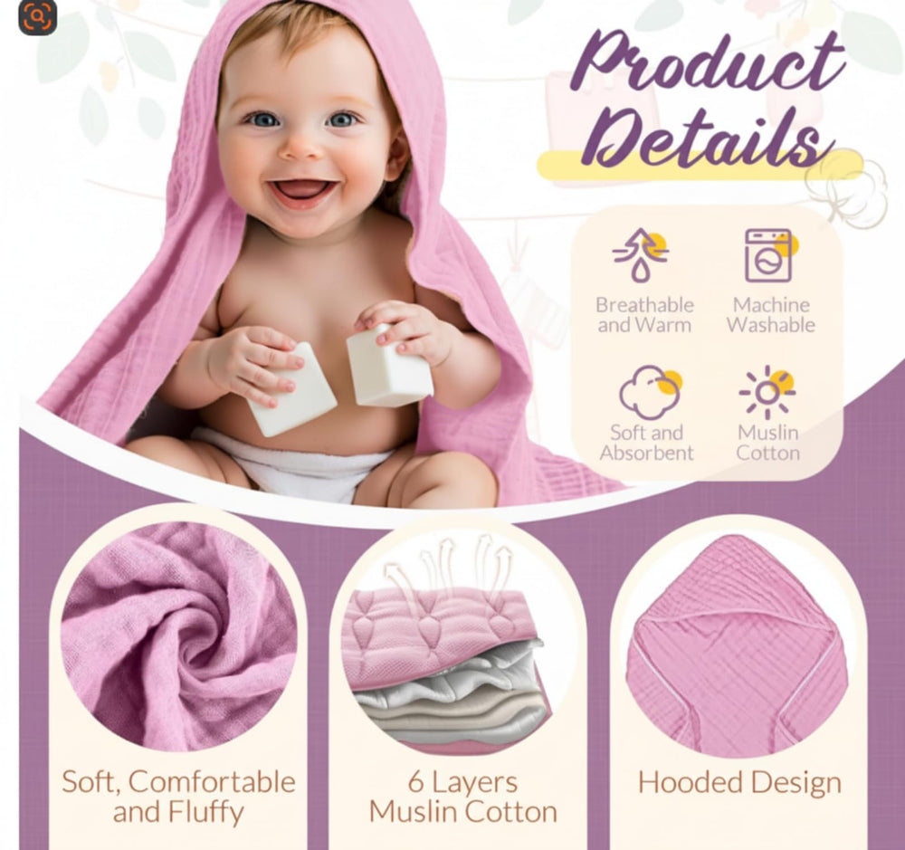 VitalCozy gift-ready pastel towel set enhances baby shower gifting