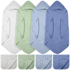 VitalCozy hooded baby towel 32x32 keeps baby warm and comfortable after baths
