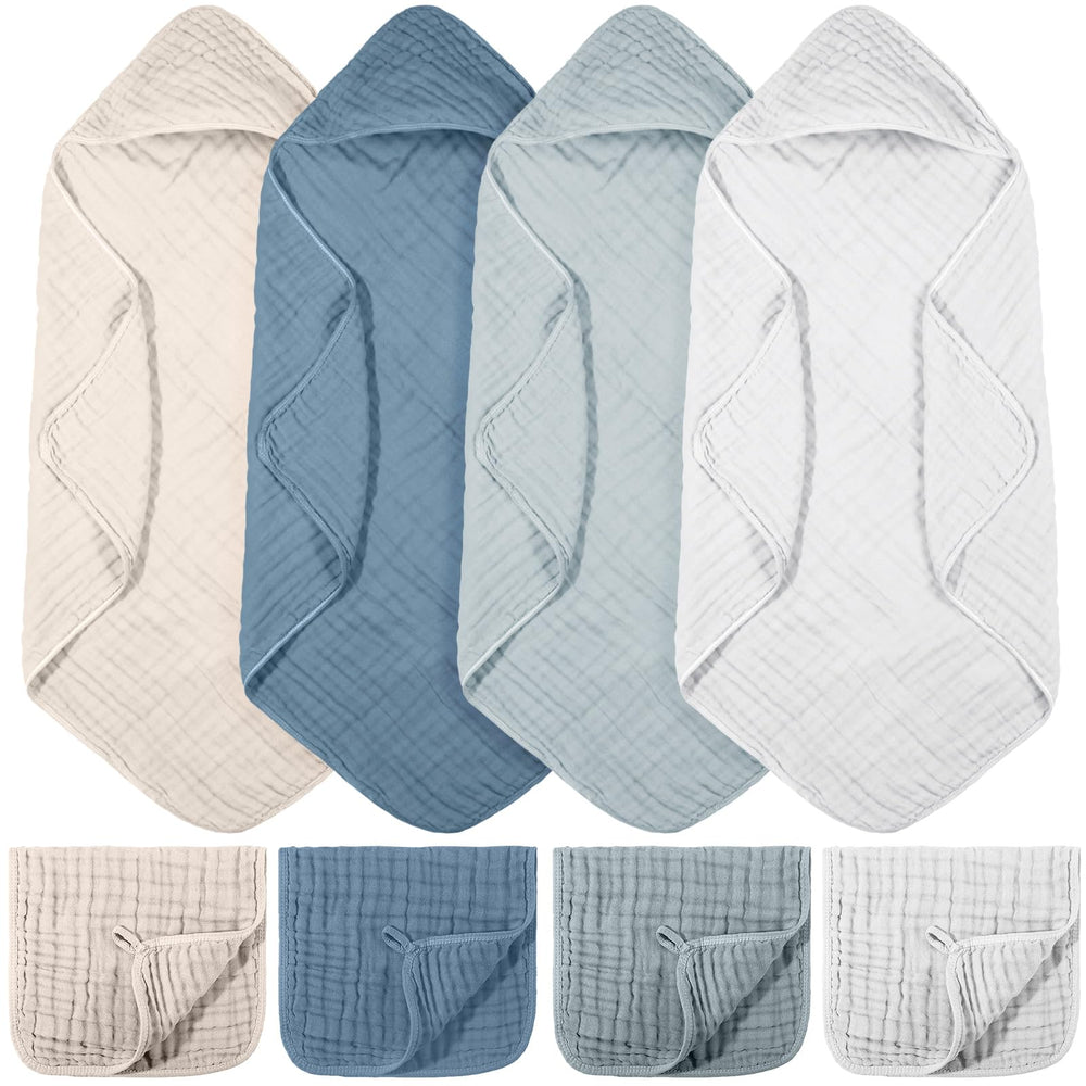 VitalCozy hooded baby towel blue 32x32 inches for cozy post-bath snuggles.