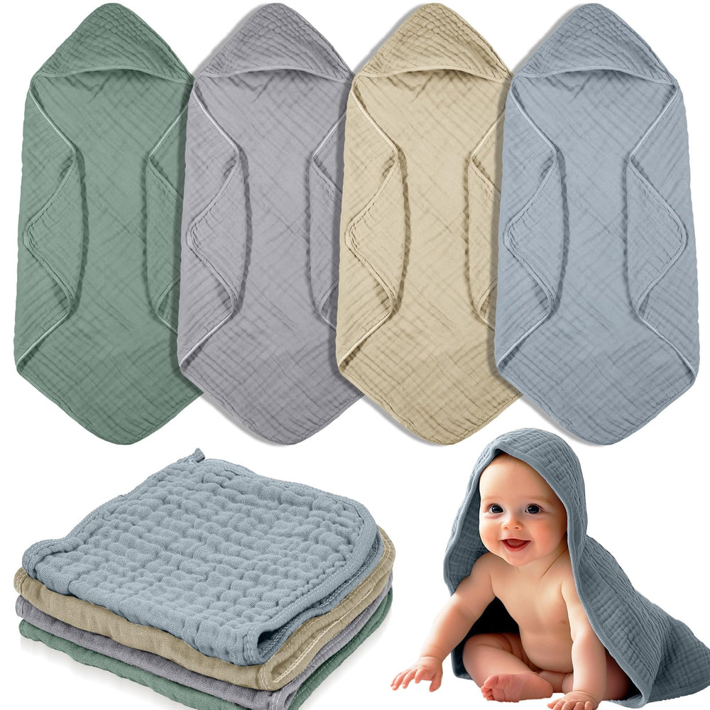 VitalCozy hooded baby towel in light gray delivers soft, quick-drying post-bath warmth