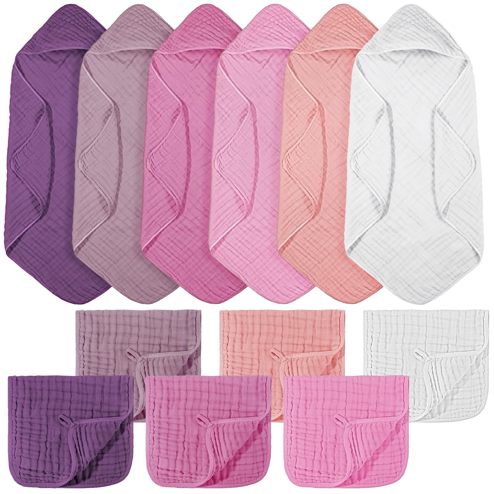 VitalCozy hooded baby towel pink wraps baby securely after bath for warm comfort.