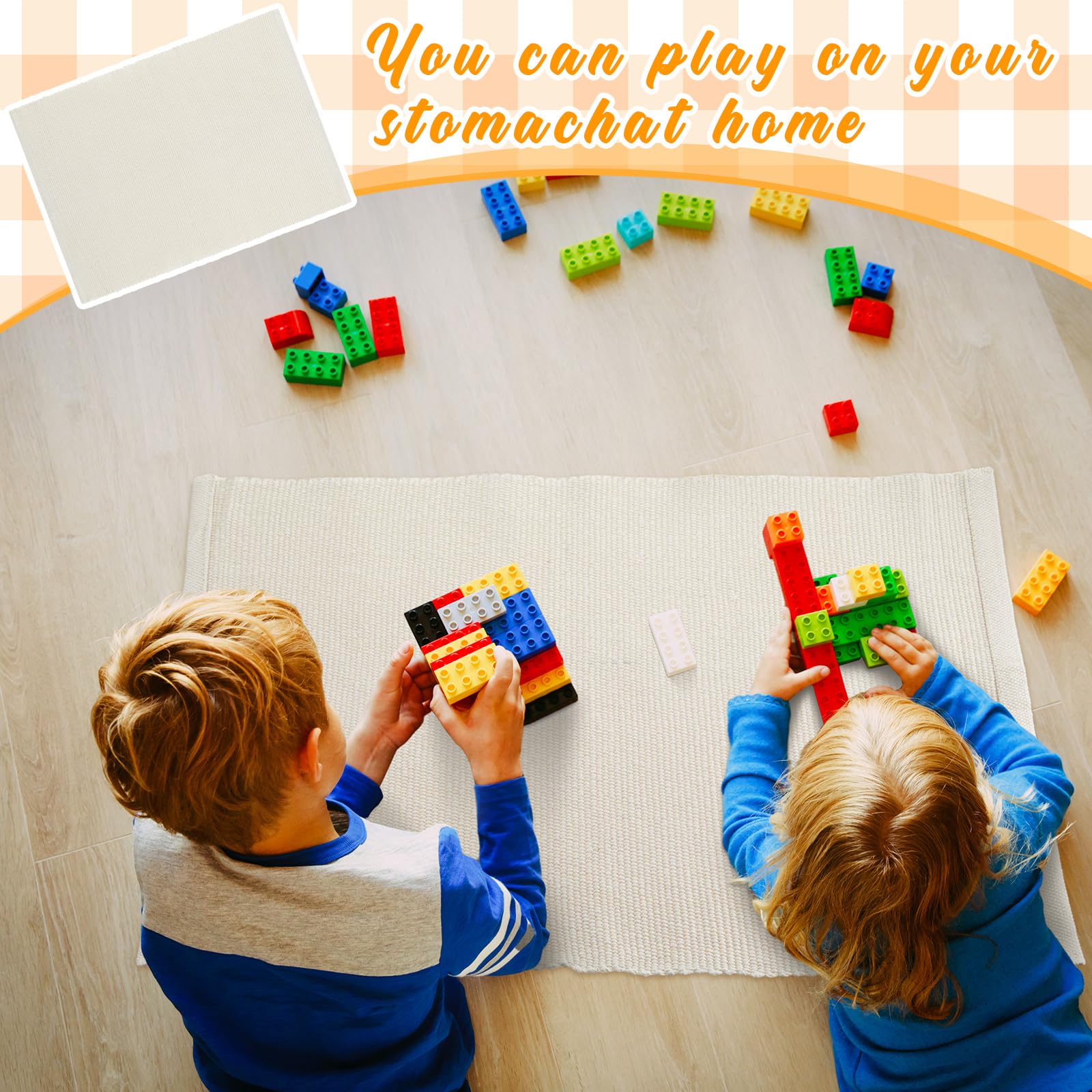 VitalCozy beige Montessori rug setup in a kids room for versatile activities.