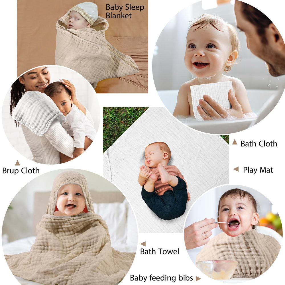 VitalCozy six-layer muslin towel close-up highlights absorbency.