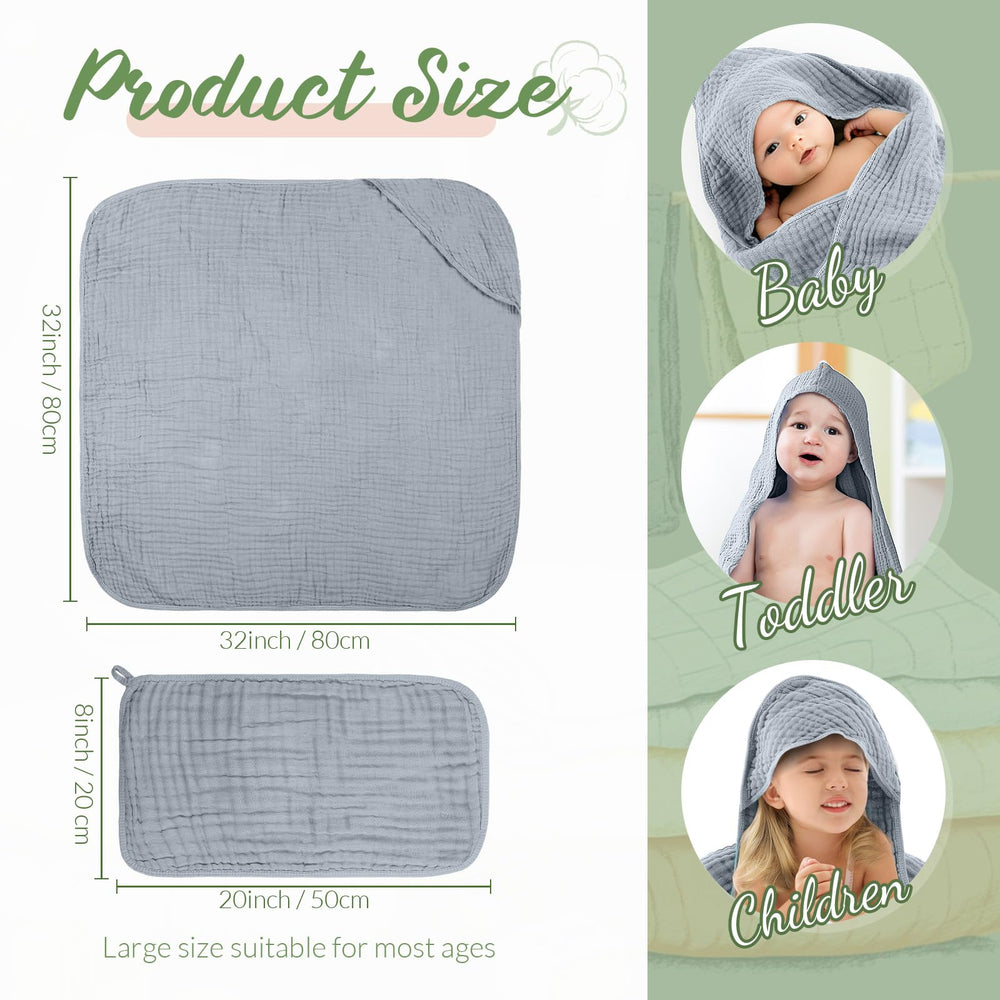 VitalCozy muslin baby washcloths in cream provide gentle, absorbent cleansing for delicate skin.