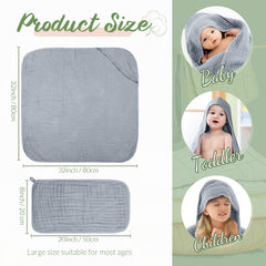 VitalCozy muslin baby washcloths in cream provide gentle, absorbent cleansing for delicate skin.