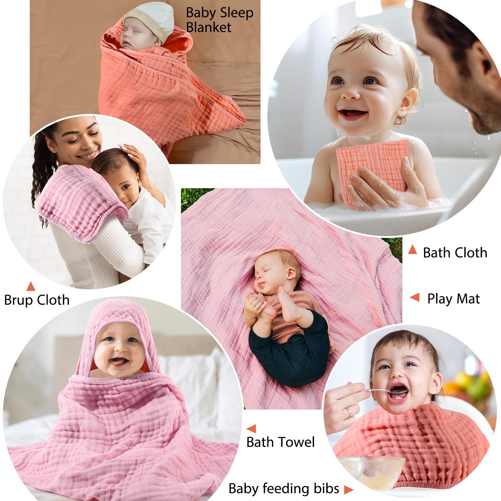 VitalCozy 6-layer muslin cotton towels absorb moisture quickly