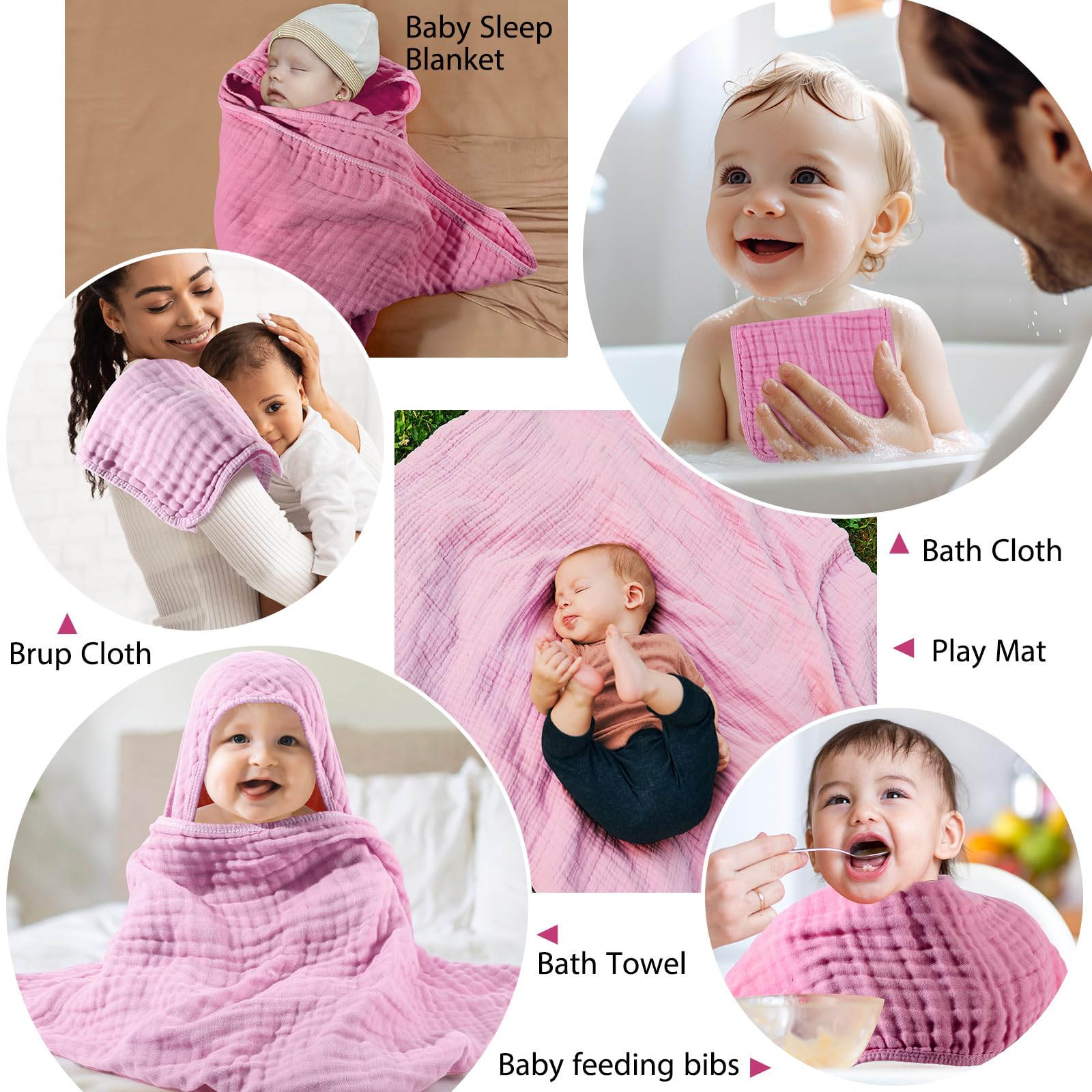 VitalCozy 6-layer muslin towel demonstrating quick moisture absorption