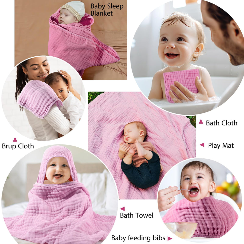 VitalCozy 6-layer muslin towel demonstrating quick moisture absorption
