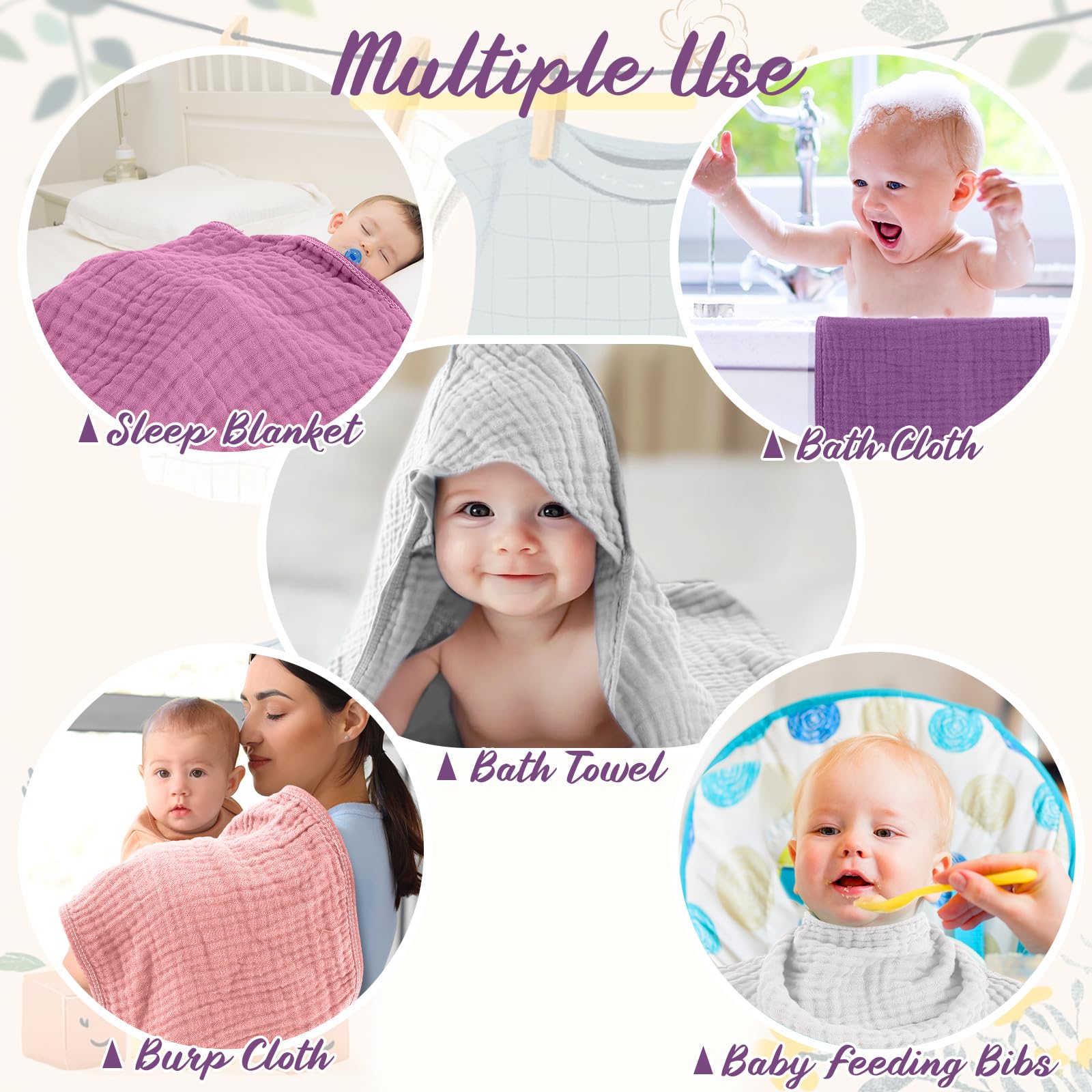 VitalCozy muslin washcloth 8x20 pink provides gentle cleansing and convenient daily wipe-downs.
