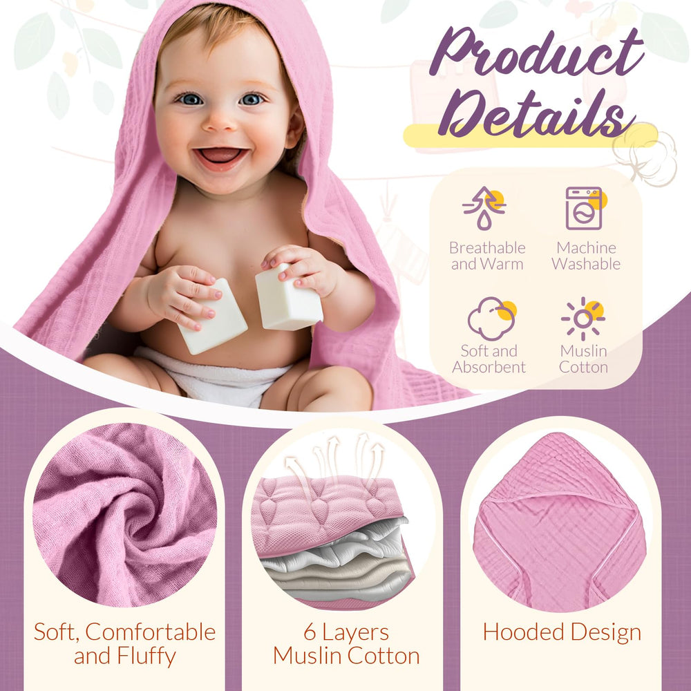 VitalCozy muslin washcloth 8x20 purple softens skin while absorbing moisture.