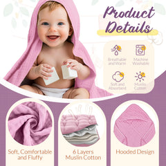 VitalCozy muslin washcloth 8x20 purple softens skin while absorbing moisture.