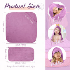 VitalCozy muslin washcloth 8x20 in purple, quick-drying and gentle cleaning