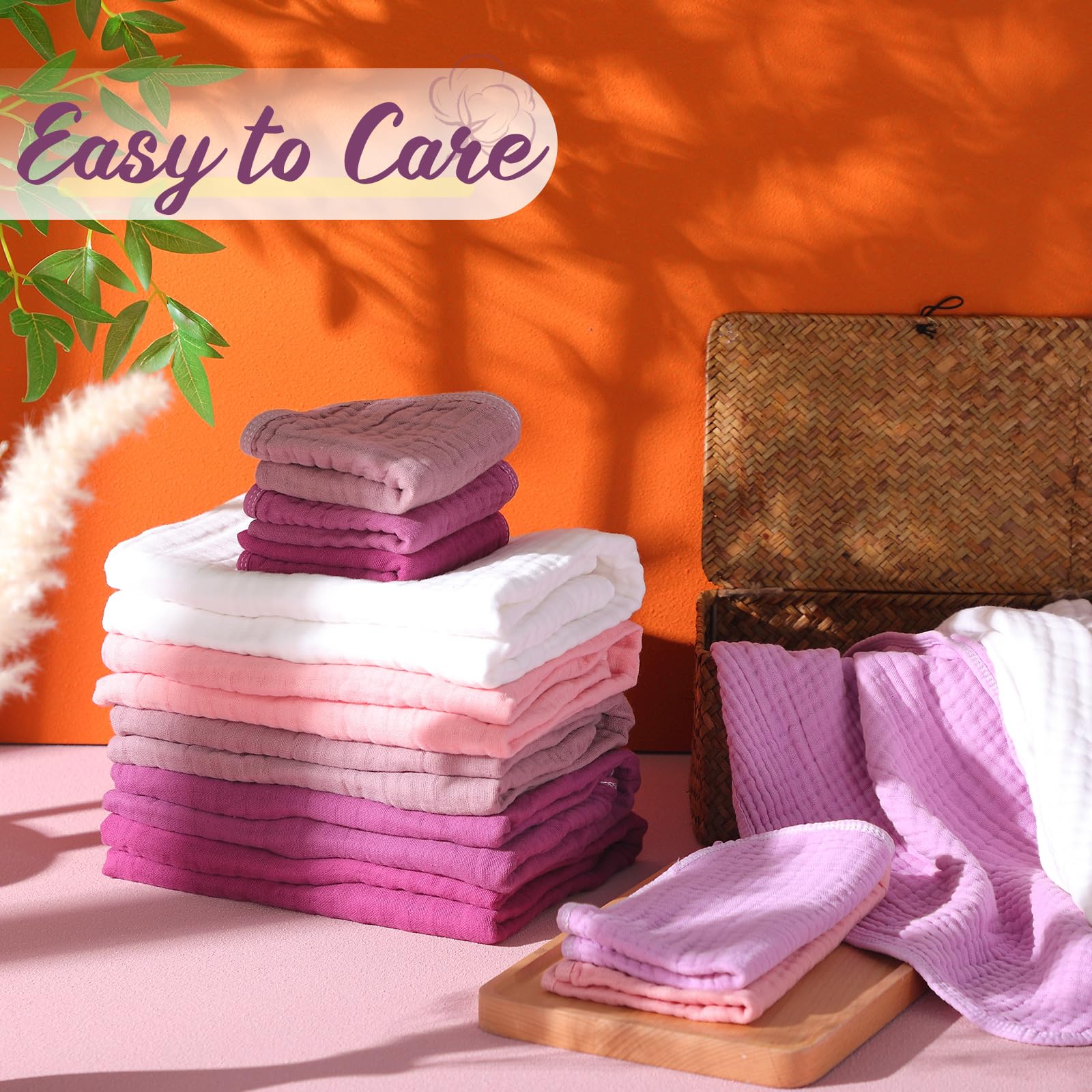 VitalCozy muslin washcloth white handy as baby face towel or mealtime spill cloth.