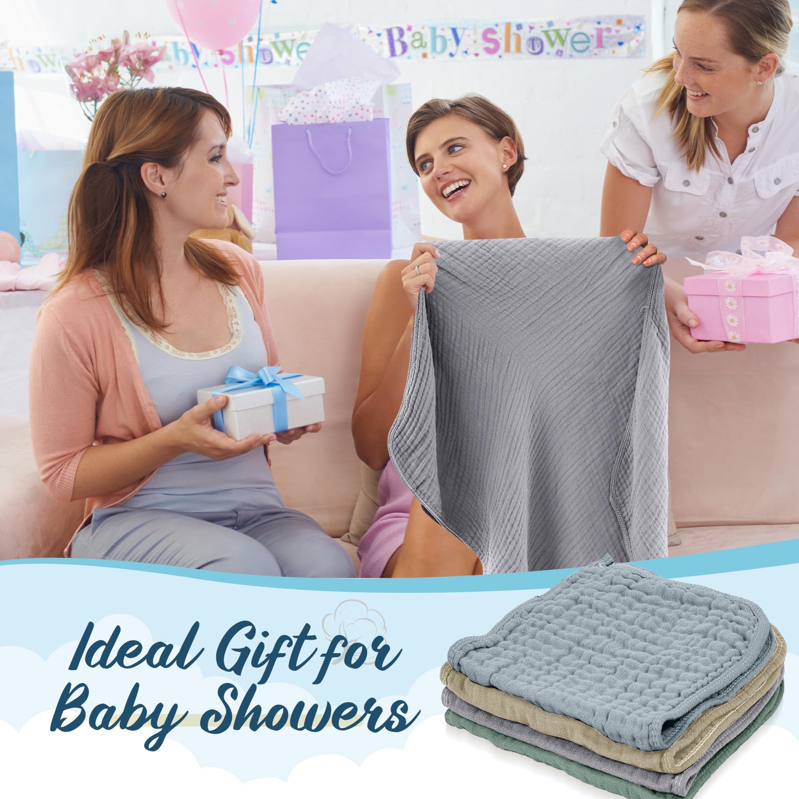 VitalCozy muslin washcloth in beige multi-use option for mealtime and bath prep