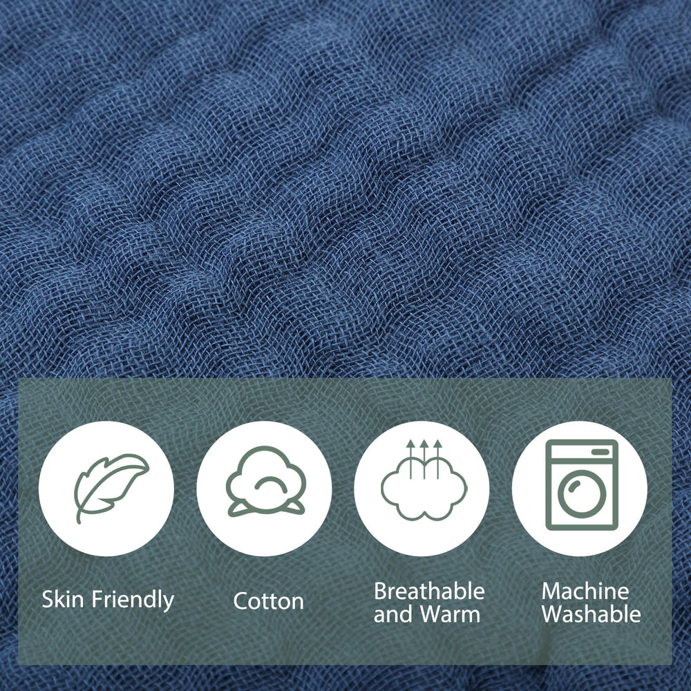 VitalCozy blue muslin washcloth 8x20 for quick absorption