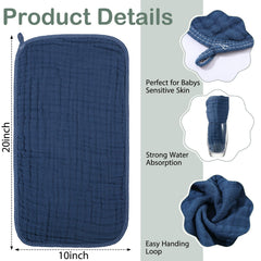 VitalCozy green muslin washcloth 8x20 for gentle drying