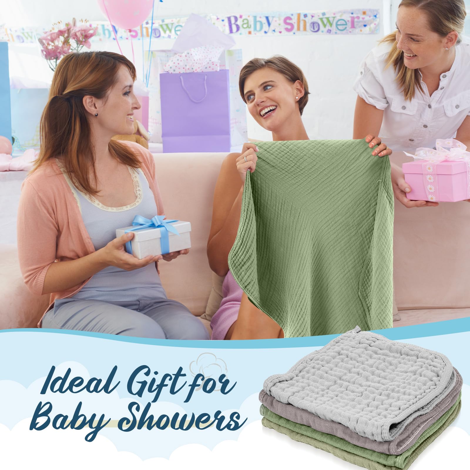 VitalCozy muslin washcloth in light gray suits everyday baby care