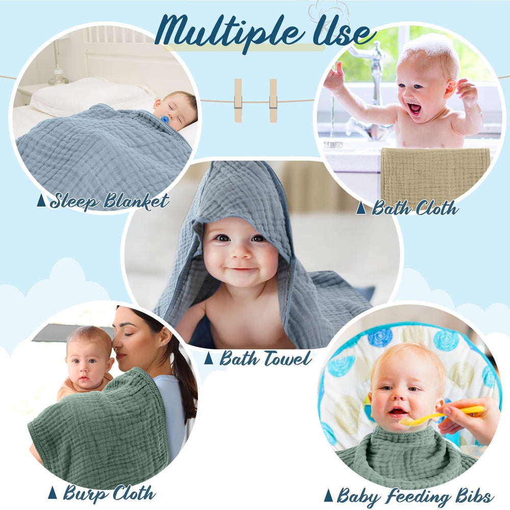 VitalCozy muslin washcloth in light gray provides soft contact for baby care