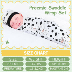 VitalCozy preemie-swaddle-blanket-with-hat-set showcases snug fit for secure rest.