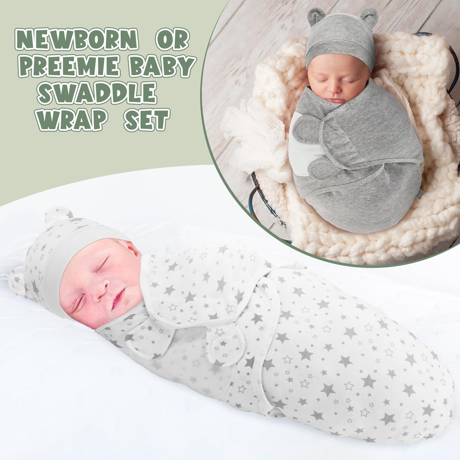 VitalCozy preemie swaddle cow pattern image adds playful style to neutrals