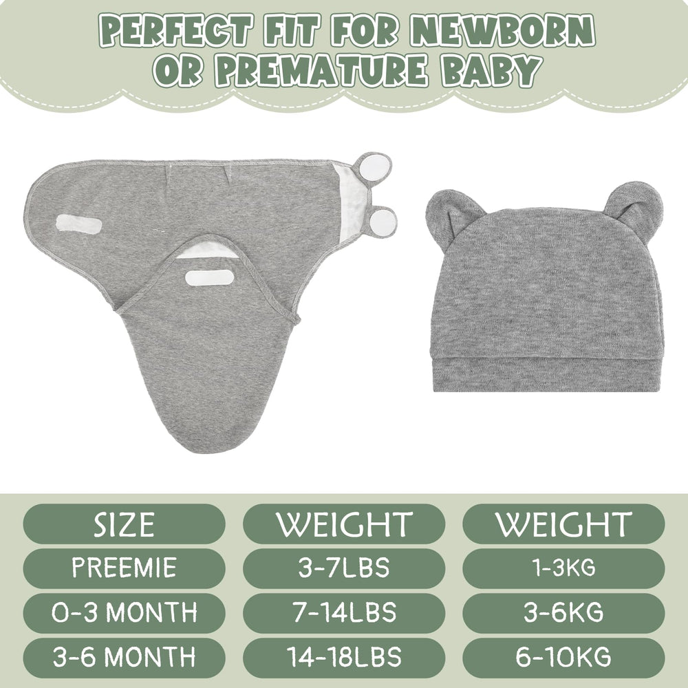 VitalCozy preemie swaddle gray pattern fabric detail for versatile design
