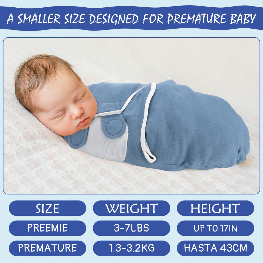 VitalCozy preemie swaddle green pack - breathable fabric for cozy naps