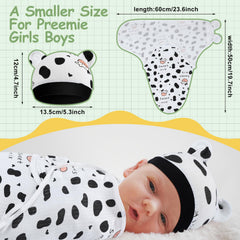VitalCozy preemie-swaddle-packaging image promotes a gift-ready set for new parents.