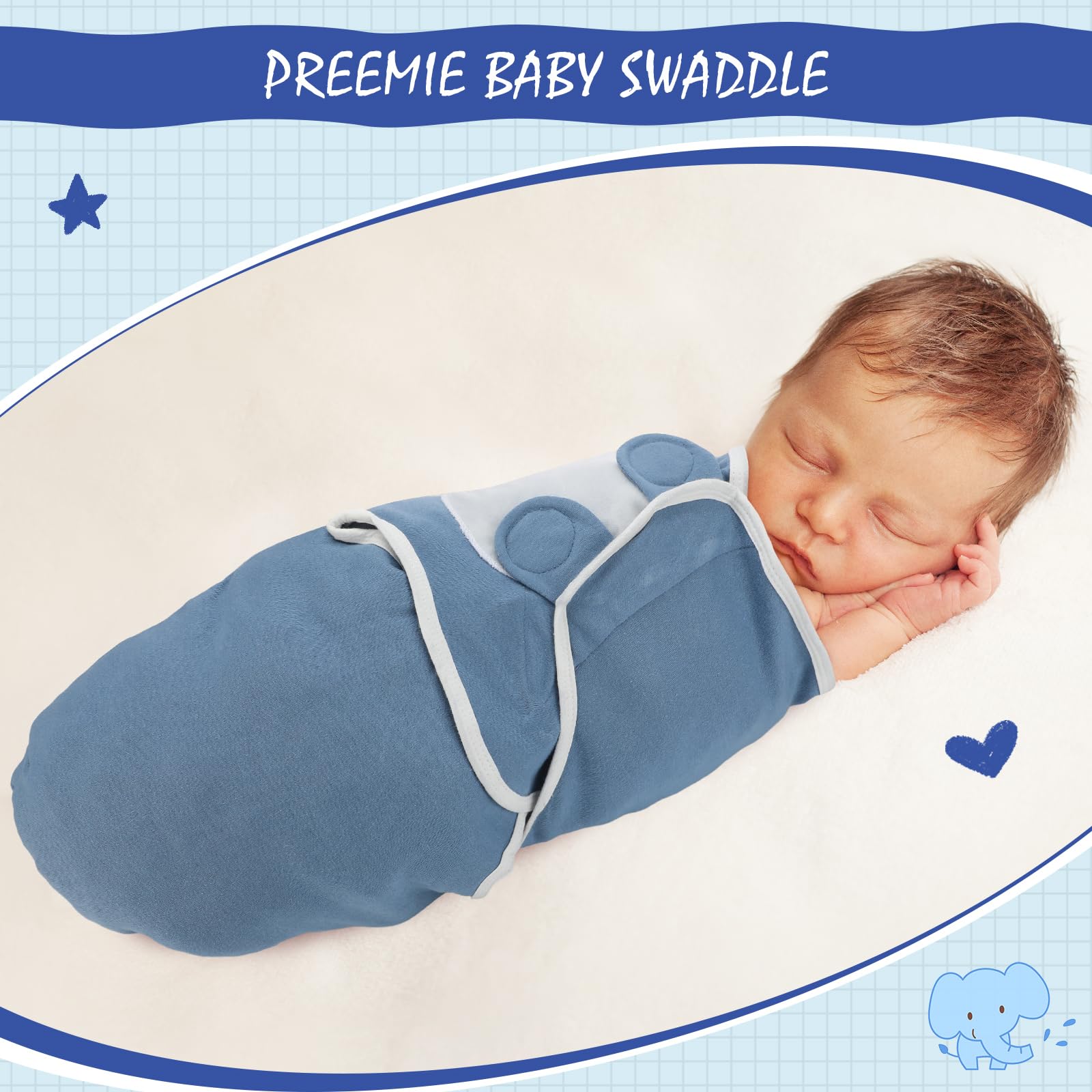 VitalCozy two-colors swaddle pack - easy color rotation for freshness