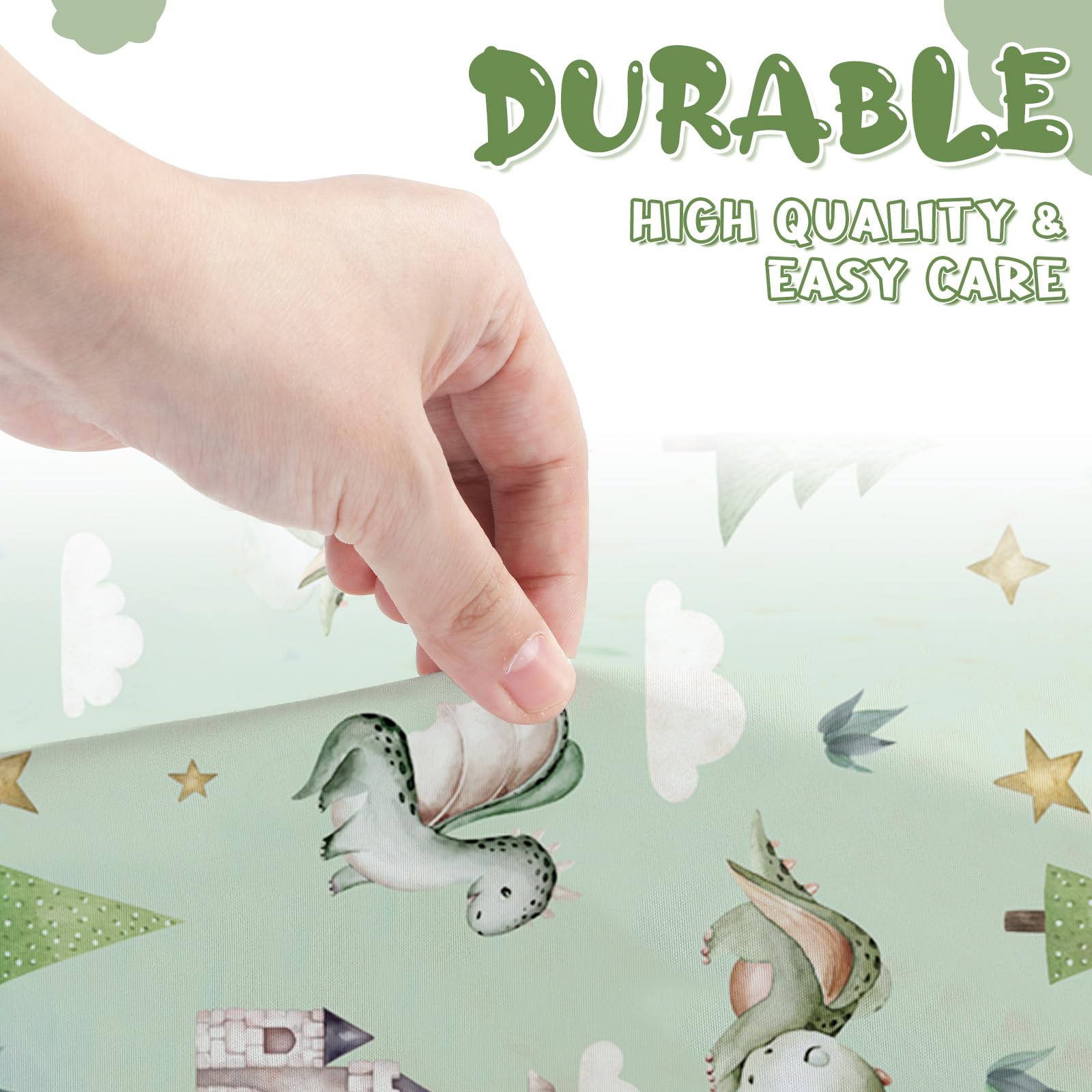 VitalCozy watercolor dragon crib sheet detailed print resists fading after wash