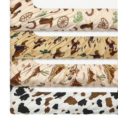 VitalCozy western cowboy crib sheet set on a standard crib demonstrates secure fit and easy care
