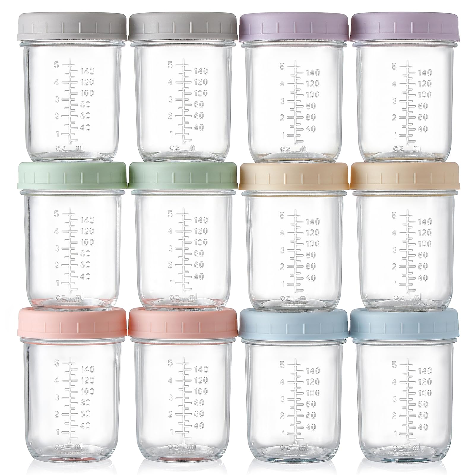 VITEVER 8 oz glass baby food jar with lid demonstrates airtight seal for fresh storage