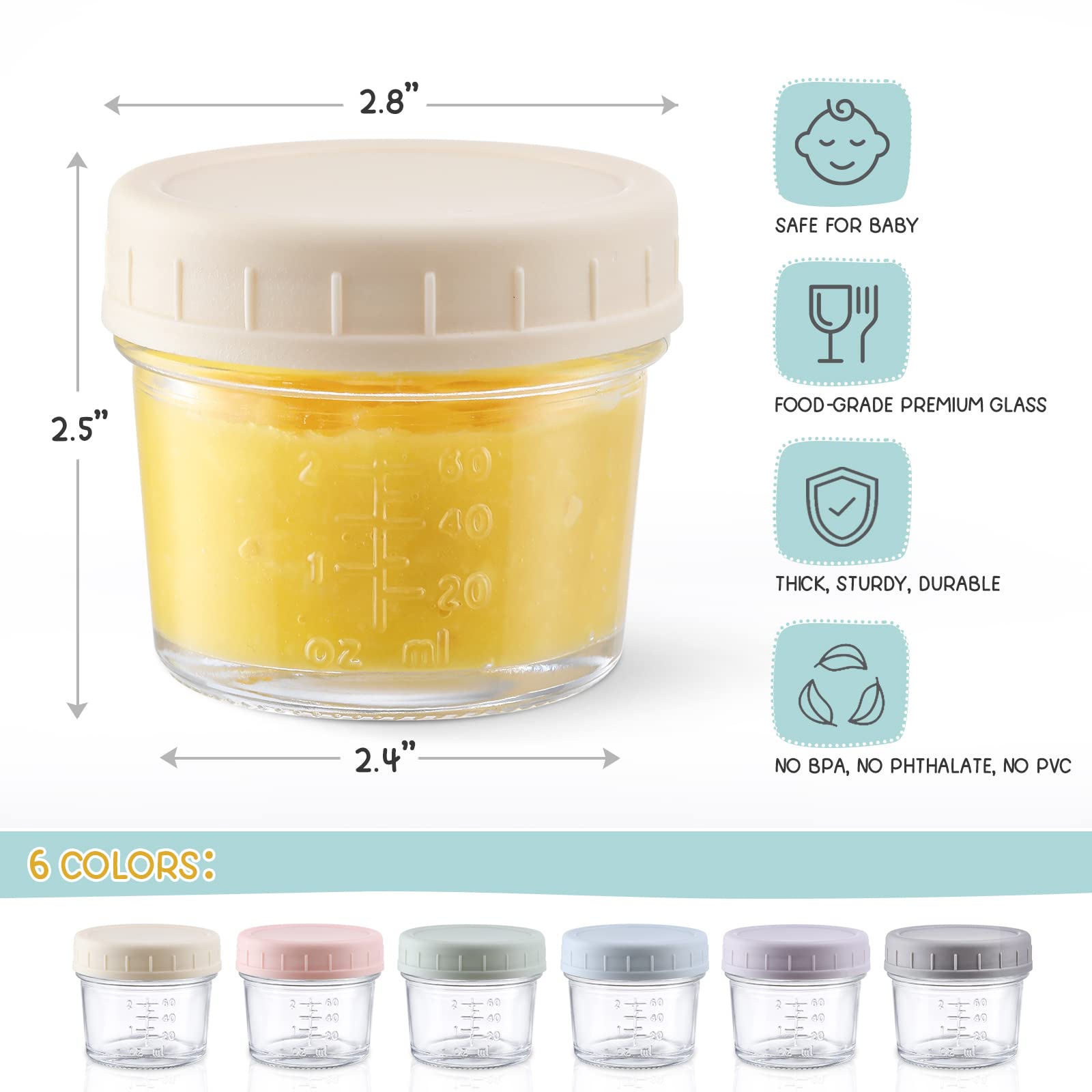 VITEVER airtight lids with silicone rings for leak-proof storage