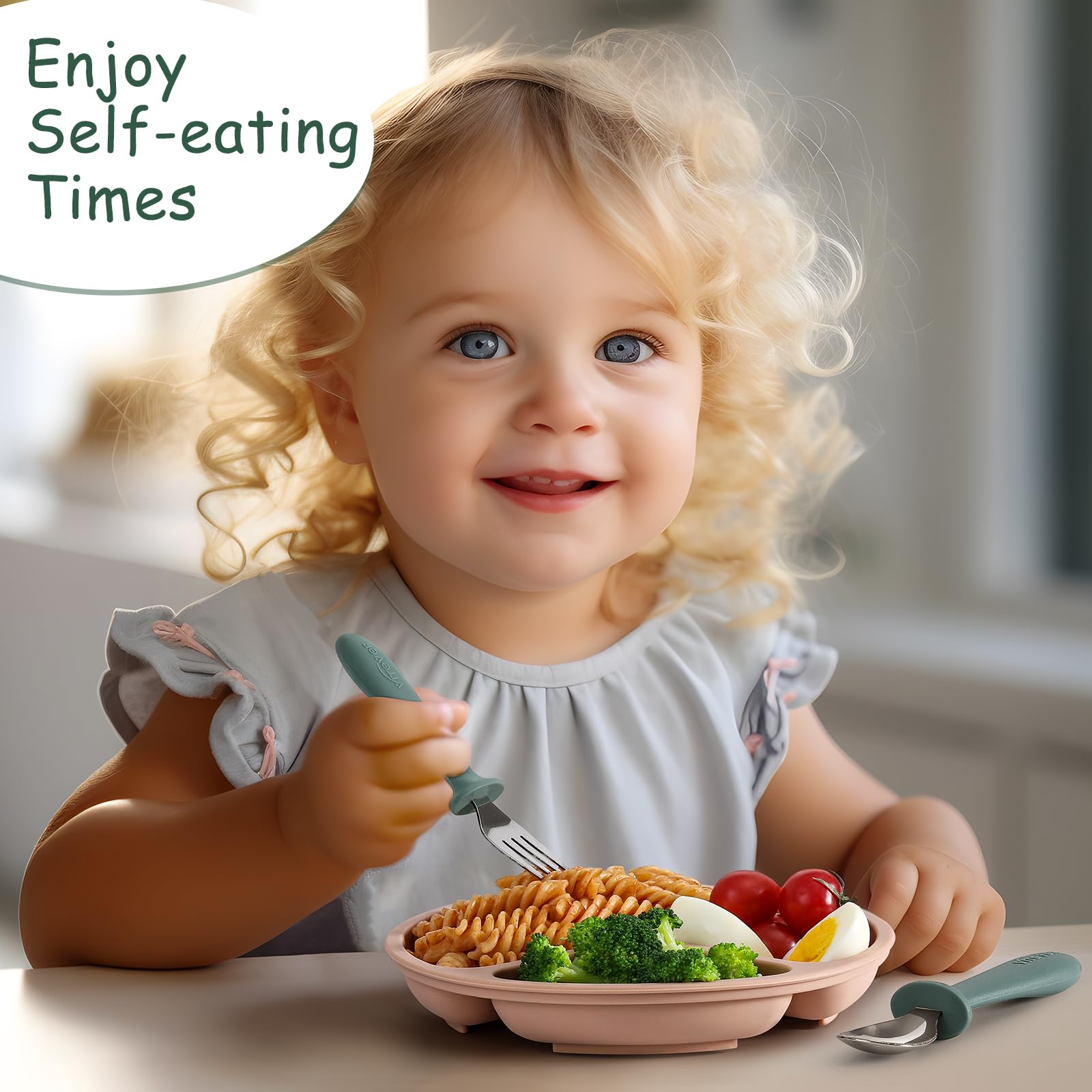 VITEVER dishwasher-safe utensils simplify cleanup after meals.