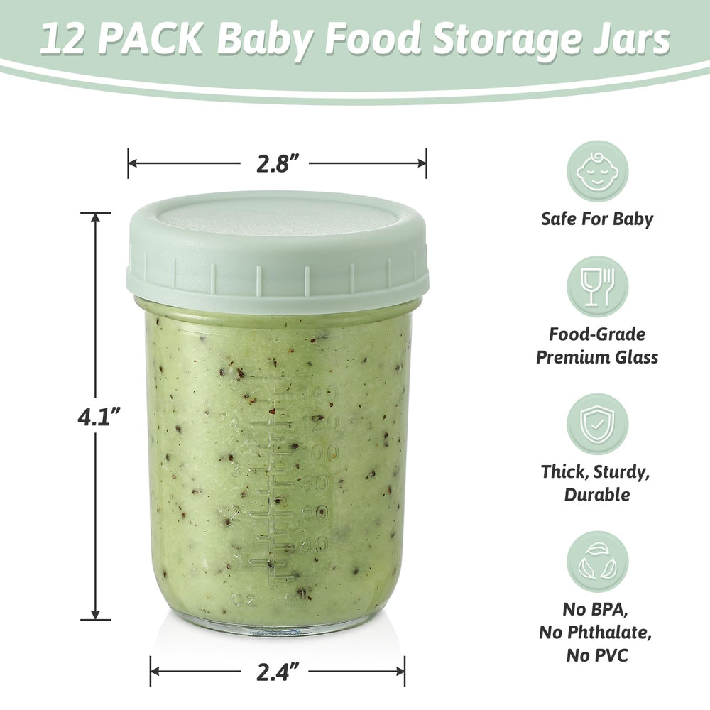 VITEVER glass container showing airtight silicone ring keeping puree fresh during transport