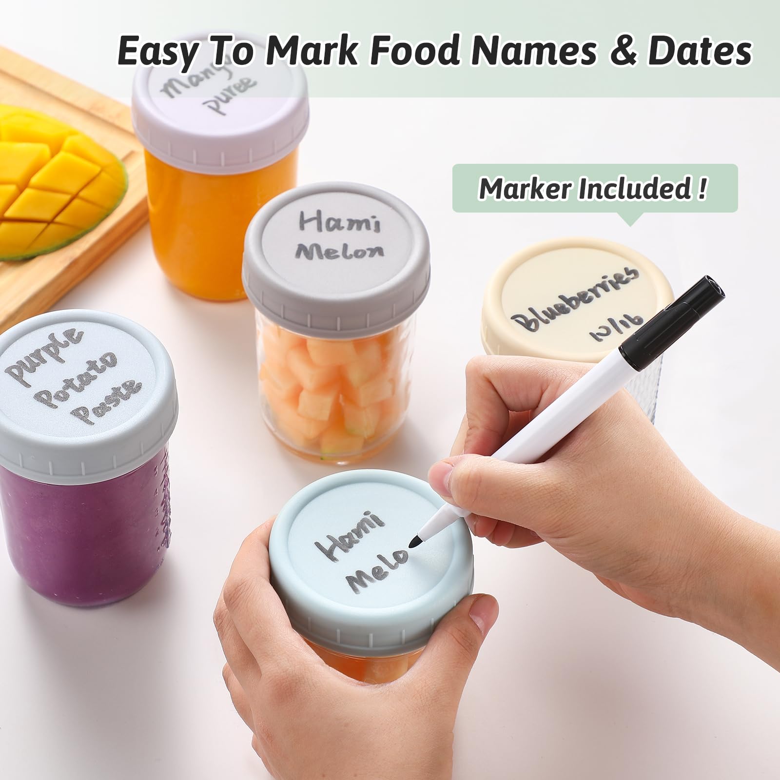 VITEVER 8 oz jar with engraved measurement marks for portion control