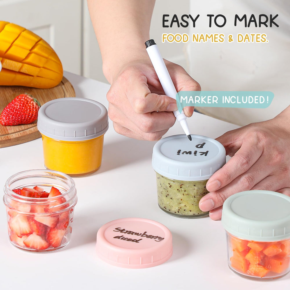 VITEVER microwave-safe glass jars require lid removal before heating.