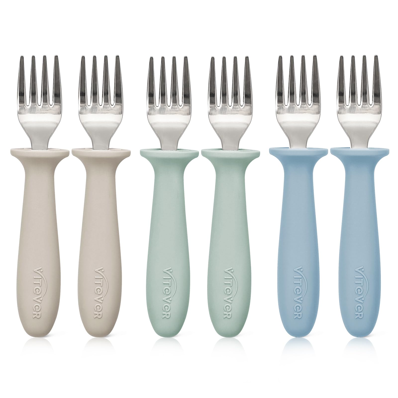 VITEVER toddler forks 6-piece set ready for easy self-feeding at mealtime