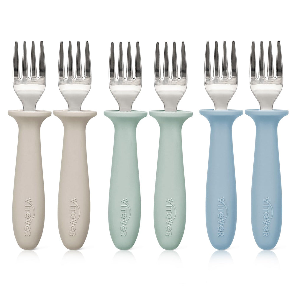VITEVER toddler forks 6-piece set ready for easy self-feeding at mealtime