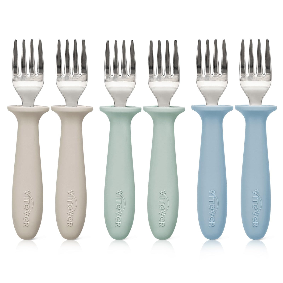 VITEVER toddler forks 6-piece set ready for easy self-feeding at mealtime