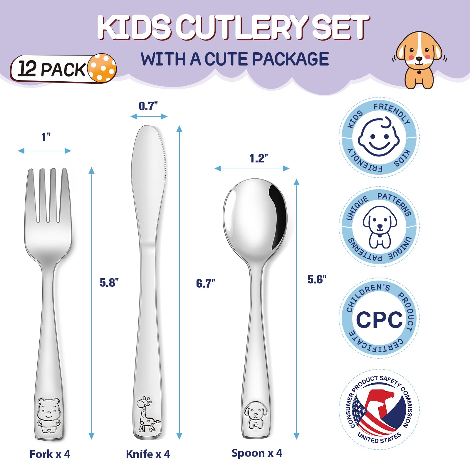 VITEVER toddler utensils forks with rounded tines for safe meals