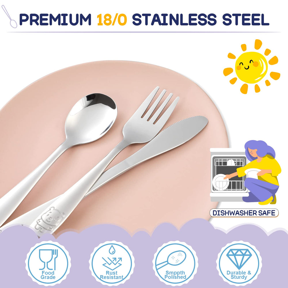VITEVER toddler utensils knives with short blades for gentle cutting