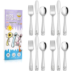 VITEVER toddler utensils spoons in mirror finish for easy self-feeding